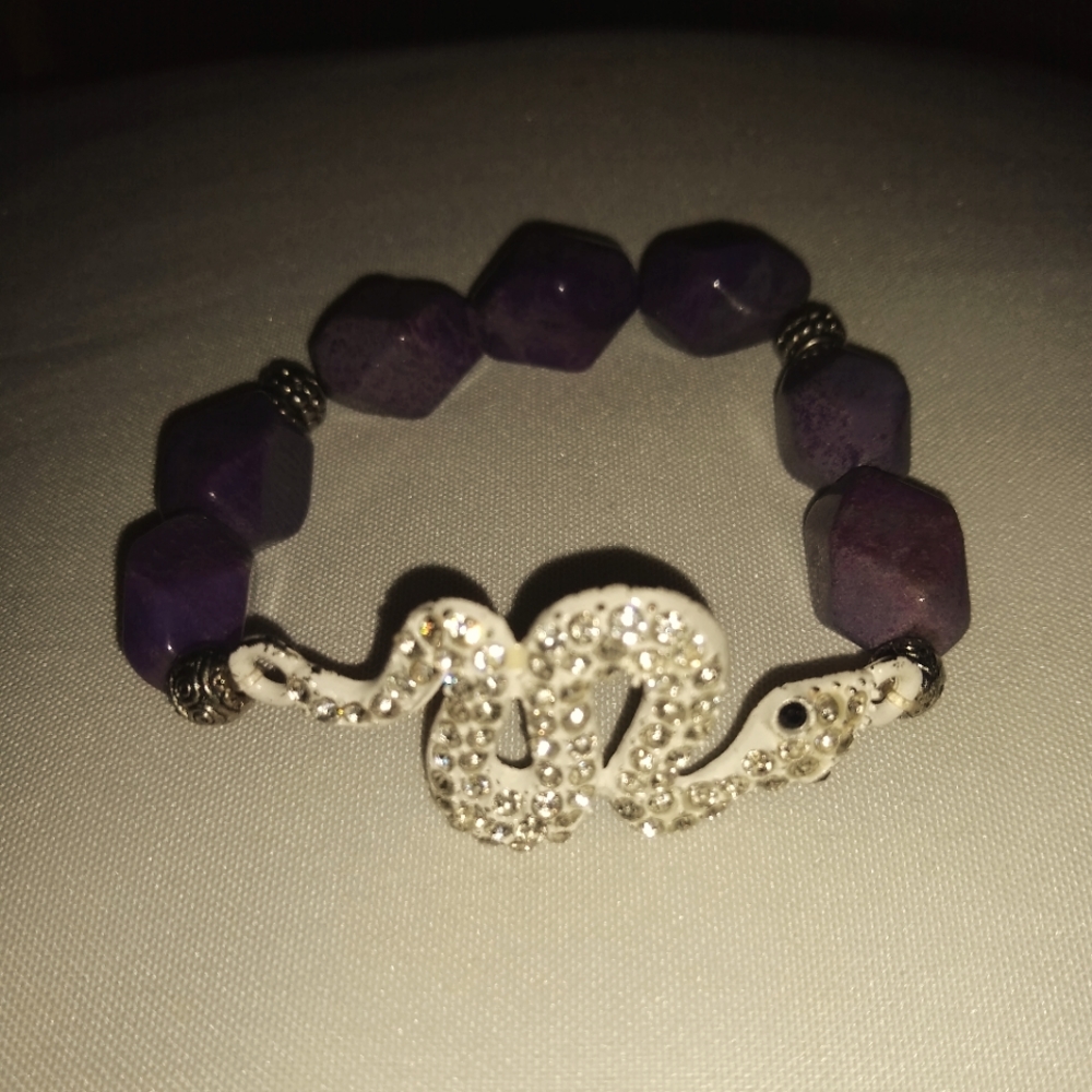 Purple Stone bracelet with snake